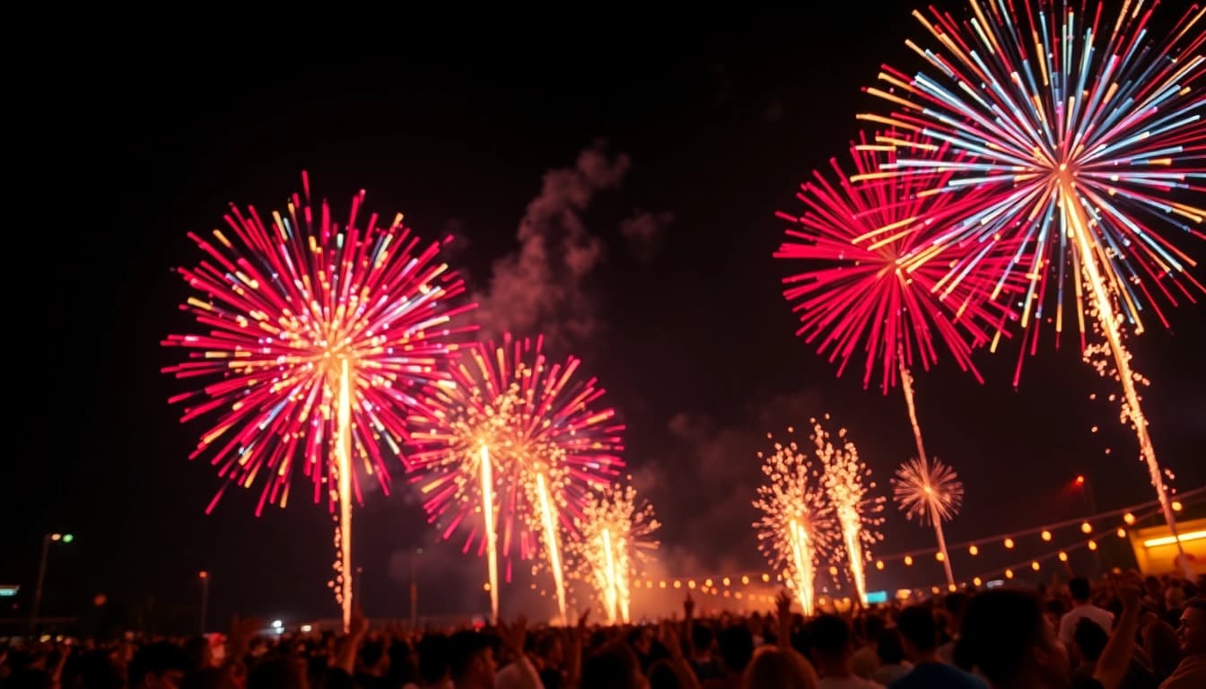 Celebrate with cheap fireworks near me lighting up the sky in vibrant colors.